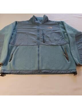 North Face Full Zip Pockets Women's Turquoise Blue Jacket Armpit Zippers Size L